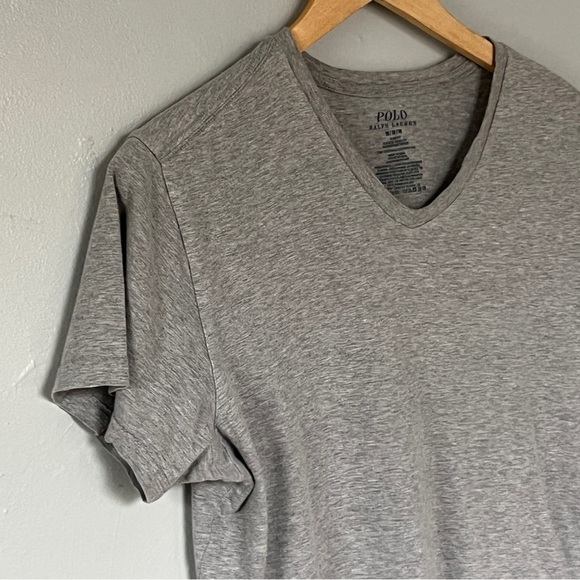 US Polo Assn Ralph Lauren Men’s V-Neck Slim Fit Short Sleeve T-Shirt Grey Medium - Picture 8 of 8